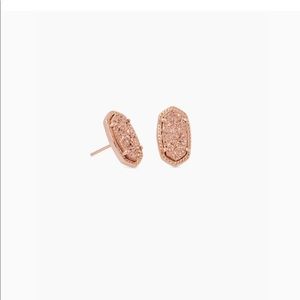 Kendra Scott Ellie Rose Gold Stud Earrings In Rose Gold Drusy